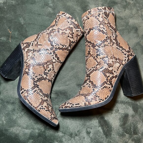 Western Snakeskin Booties - Picture 1 of 5
